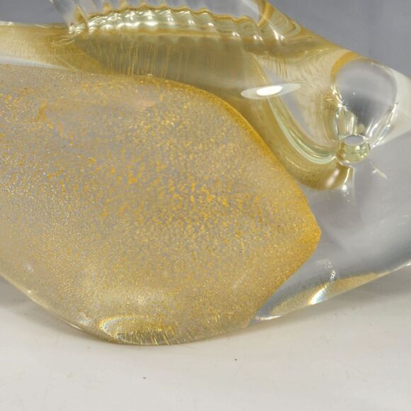 Murano Glass Swordfish Figurine Marlin Fish Paperweight Gold Fleck w Label Italy - Picture 7 of 12